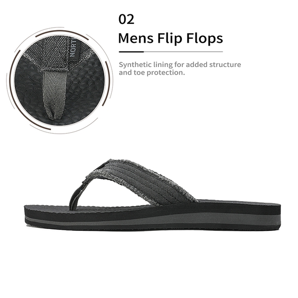 Men's EVA Thong Flip Flops - BLACK GREY - 3